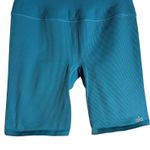 Alo Yoga  Seamless Ribbed Blue High Waist 5” Favorite Biker Athletic Shorts Small Photo 3