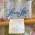 Vintage House Dress Robe Housecoat Pastel Floral Zip Leisure Life Size Medium White Photo 4