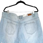 Umgee NWT  Distressed High Waisted Denim Skirt Light Wash SZ-1XL Photo 4