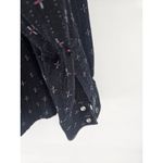 Wrangler  Western Shirt Womens Medium Black Pink Cross Stitch Embroidered Snap Photo 7