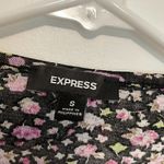 EXPRESS Black Purple Floral Mesh Tiered Ruffle Sleeveless Y2K Tank Blouse Top S Photo 3