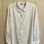 Elegant White Floral Button Down Shirt Size XXL Photo 0