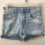 American Eagle Hi-Rise Shortie Shorts Light Wash Photo 0
