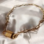 Authentic Lock And Key Necklace Gold Photo 0