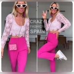ZARA NEW  Hot Pink Tailored Pants Trousers Size Small Straight Leg High Rise NWT Photo 1