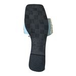 Women’s Blue Pearl Wedding Sandals Size 40 US 9/9.5 Beaded Strap Slip Photo 5