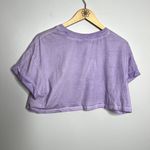 Adidas  Purple Logo Cropped Short Sleeve Tee Photo 4
