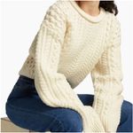 RE/DONE  Ivory White Cable Knit Cropped Sweater Size Small Photo 0