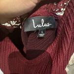 Lulus Perfect Scene Burgundy Lace Peplum Tank Top Photo 8