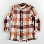 Soft Surroundings  Plaid Linen Blend Button Shirt‎ Top Size Small Zip Back Fall Photo 4