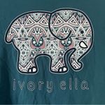 Ivory Ella  Long sleeve pocket T-shirt teal elephant size small Photo 1