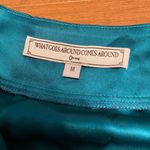 What Goes Around Comes Around Short Sleeve Green Silk Dress M Photo 6