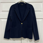 J.Crew Camille Shrunken Sweater-Blazer Navy Blue Knit Womens Size Small Photo 0