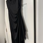 Alex Evenings Cold Shoulder Ruffle Black Sparkle Glitter Maxi Evening Gown Sz 6 Photo 2