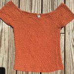 American Rag cie - orange short sleeve shirt with off the shoulder sleeves Photo 0