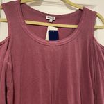 Splendid NWT  Size L 100% Supima Cotton Dark Rose Long Sleeve Cold Shoulder Top Photo 1