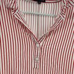 Shinestar  Red White striped 3/4 sleeve XL tunic top coverup lightweight holiday Photo 5