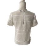 Chico's BLACK LABEL ANTIOUE WHITE OPEN MESH & LACE TOP Photo 1