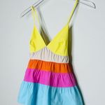 STAUD Olympia Tiered Cami Halter Colorblock Cotton Tank Top Shirt Blouse Size S Photo 6