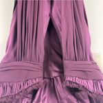 Badgley Mischka 100% Burgundy Embellished Bodice With Silk Shoulder Cover Dress Photo 15