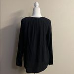 Quince  Black Crinkle Cotton Blouse | Long Sleeve | Size M Photo 5