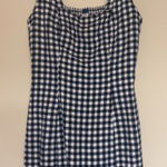Old Navy  Blue White Gingham Smocked Sleeveless Linen Blend Sundress Womens Small Photo 0