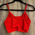 Aerie  Cable Lace Longline Bralette Holiday Red Medium Photo 1