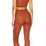 MORE TO COME Maxine Ruched Pant Set in Brown Small Photo 1