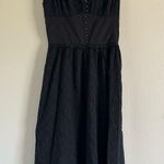 Black Ruffle Hem Cami Plain Midi Dress Corset Back Small NWT Photo 1