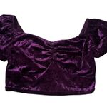 Honey Punch Purple Velvet Crop Top Women Size Medium | 65-54 Photo 0