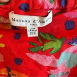 Maison D Amelie Paris Linen Rayon Blend Midi Maxi Skirt Tiered Sun Tropical Orange Size M Photo 6