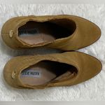 Steve Madden  Leather Suede Thinker Booties Tan Boot Block Stacked Heel Size 7.5 Photo 6
