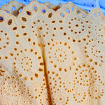 Chico's  size 1 Yellow Eyelet Midi Skirt size zip layered‎ so pretty Photo 1