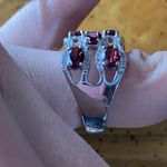 Color Changing Garnet Sterling Silver Cocktail Ring Size 7 Red Photo 3