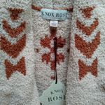 Knox Rose  Geometric Print Open Front Cardigan in Brown Photo 4