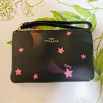 Coach NWT canvas wristlet pouch wallet with Star Print Pink Black $78 Photo 0