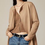 J.Crew Juliette collarless sweater-blazer in khaki L Photo 0