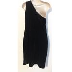 BCBGeneration 🆕  velvet one shoulder mini dress sleeveless black large pullover Photo 6