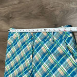 GG Blue High Rise‎ Bermuda Stretch Golf Shorts Blue Plaid Size 12 Photo 5