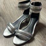 Rebecca Minkoff Ortenne Silver Leather Ankle Strap Sandal Photo 1