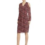 Ralph Lauren Lauren  Floral Dress Cold Shoulder Long Sleeve Party‎ Size 12 Photo 2