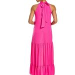 Vince Camuto NWT  Oscar Bow Back Tiered Maxi Dress X-Small, HOT PINK Photo 2