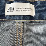 ZARA NWT Women High Waisted baggy wide leg denim ankle jeans Sz 10 raw hem Boho Photo 7