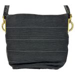 Americana by Sharif Black Ribbed Patent Leather Gold Chain Crossbody Purse Photo 5