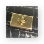 Coach  ❀ Cassidy Crocodile Turnlock Embossed Crossbody Bag Handbag ❀ Black Gold Photo 9