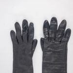 Fownes Vintage Long Black Leather Silk Opera Gloves Womens Small 6.5 Photo 1