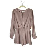 superdown  Pink Dusty Rose Long Sleeve Tamara Open‎ Front Romper Size M NWT Photo 2