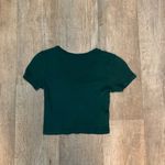 Brandy Melville  Forest Green V Neck Ribbed Crop Top Photo 1