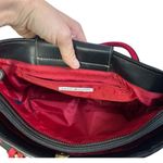 Tommy Hilfiger VTG Y2K  hand bag Black leather Red Brass Hardware Shoulder Bag Photo 3