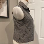 Talbots Houndstooth Wool Blend Quilted Vest Women's Sz P Full Zip Zipper Pockets Photo 2